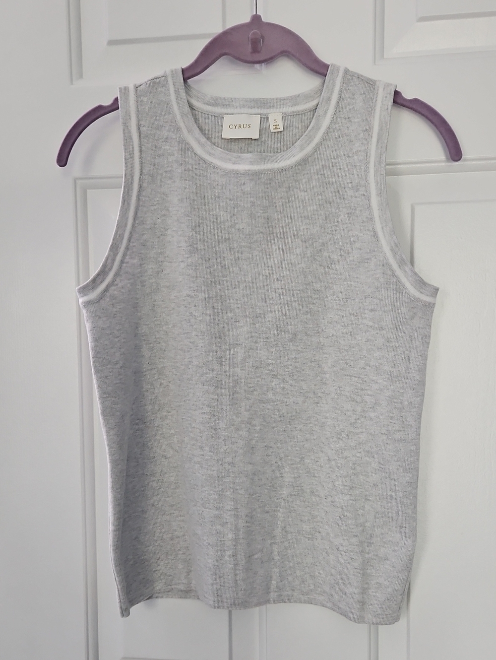 Cyrus Light Grey Sleeveless Knit Tank
